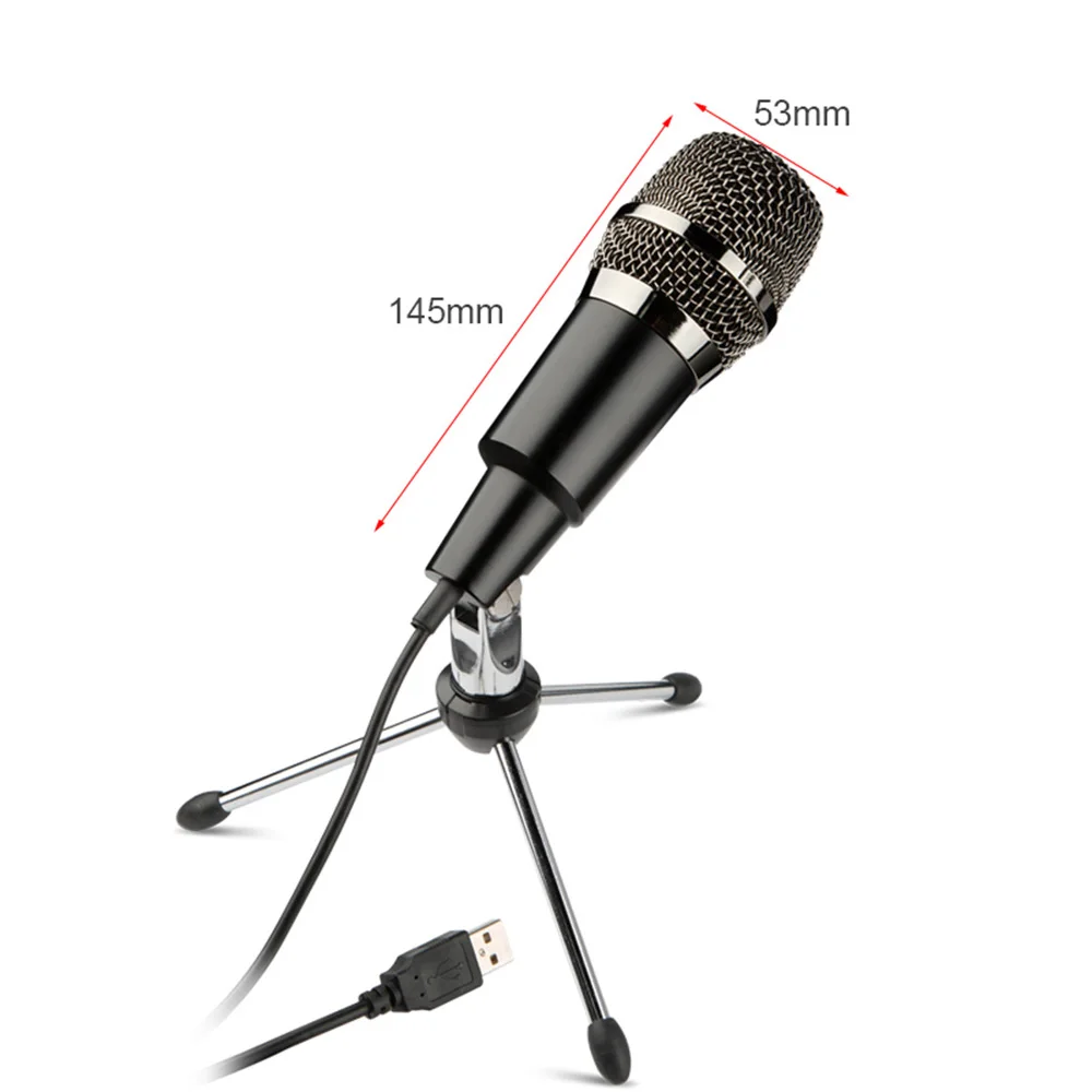 Домашний микрофон для записи вокала USB подставка настольный мини металлический