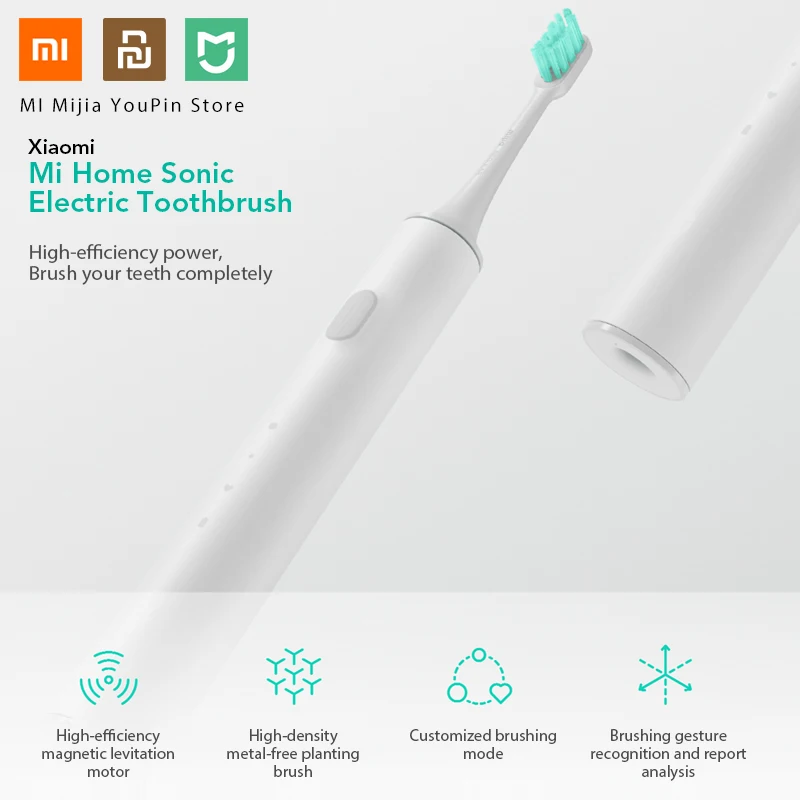 Xiaomi mi домашний звуковой электрический зуб mi щетка Беспроводная зарядка IPX7 водонепроницаемый bluetooth с управлением Приложения Белый