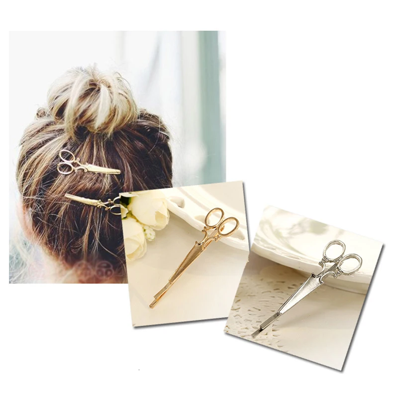 1 шт. модные креативные заколки для волос золотого и серебряного цвета аксессуары