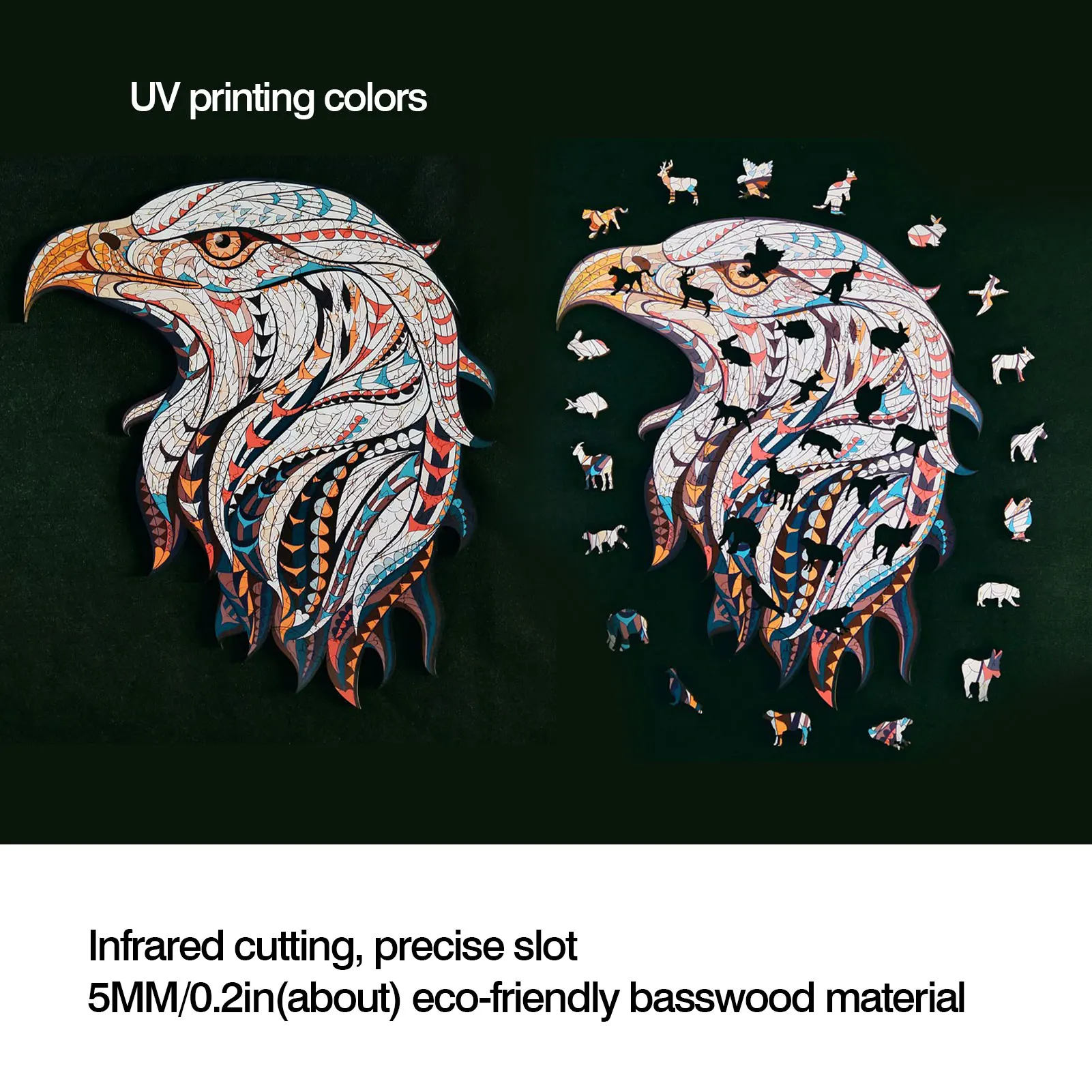 

Unique Wooden animal Jigsaw Puzzles Mysterious Owl Puzzle Gift For Adults Kids Educational Puzzle Fabulous Interactive Games Toy