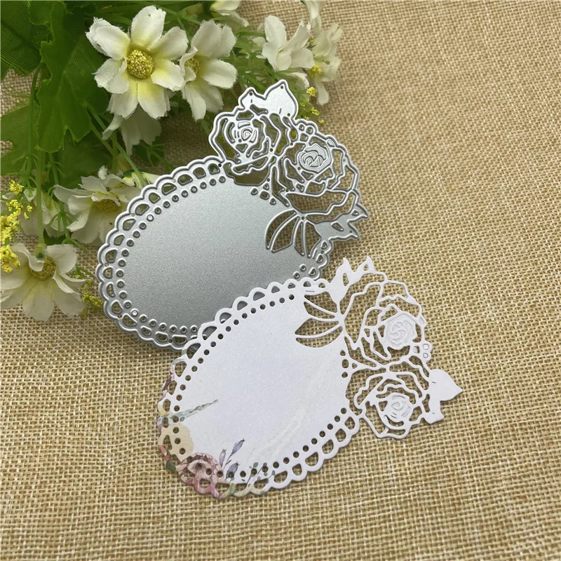 

Roses flower DIY Paper metal cutting dies mold Round hole label tag Scrapbook paper craft knife mould blade punch stencils dies