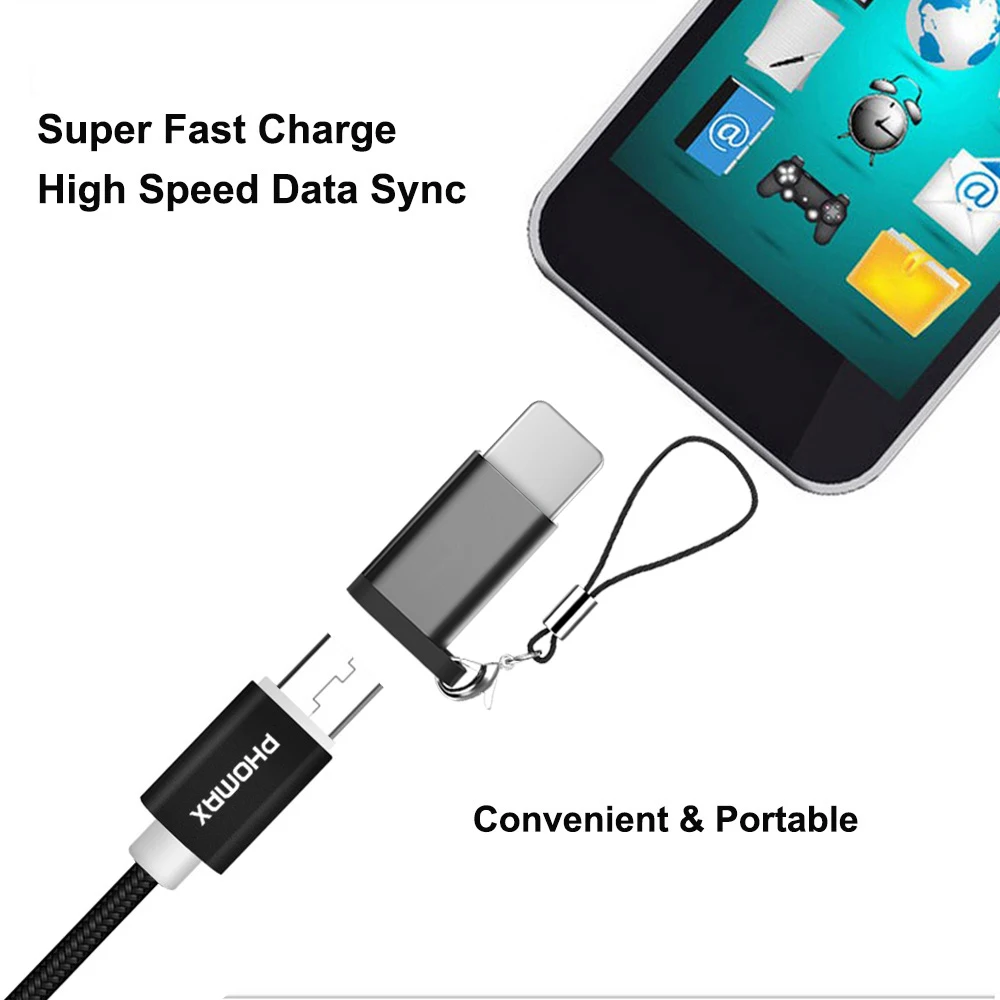 PHOMAX Micro USB кабель нейлоновый плетеный для синхронизации данных зарядное