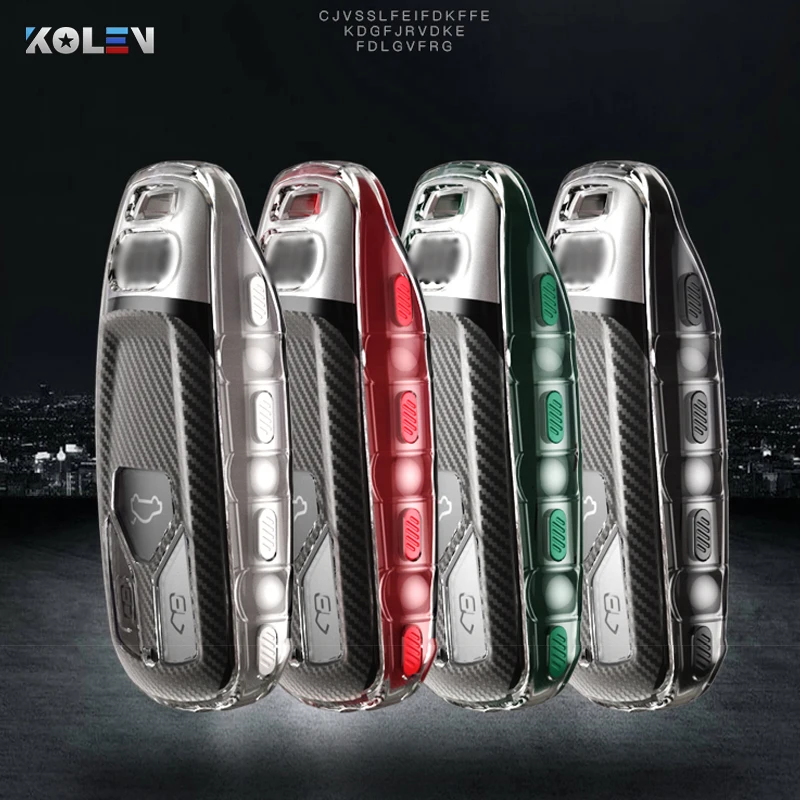 Чехол для автомобильного ключа из тпу и углеродного волокна Audi A4 New A4L A5 A6L QT S5 S7 Q7 TTS