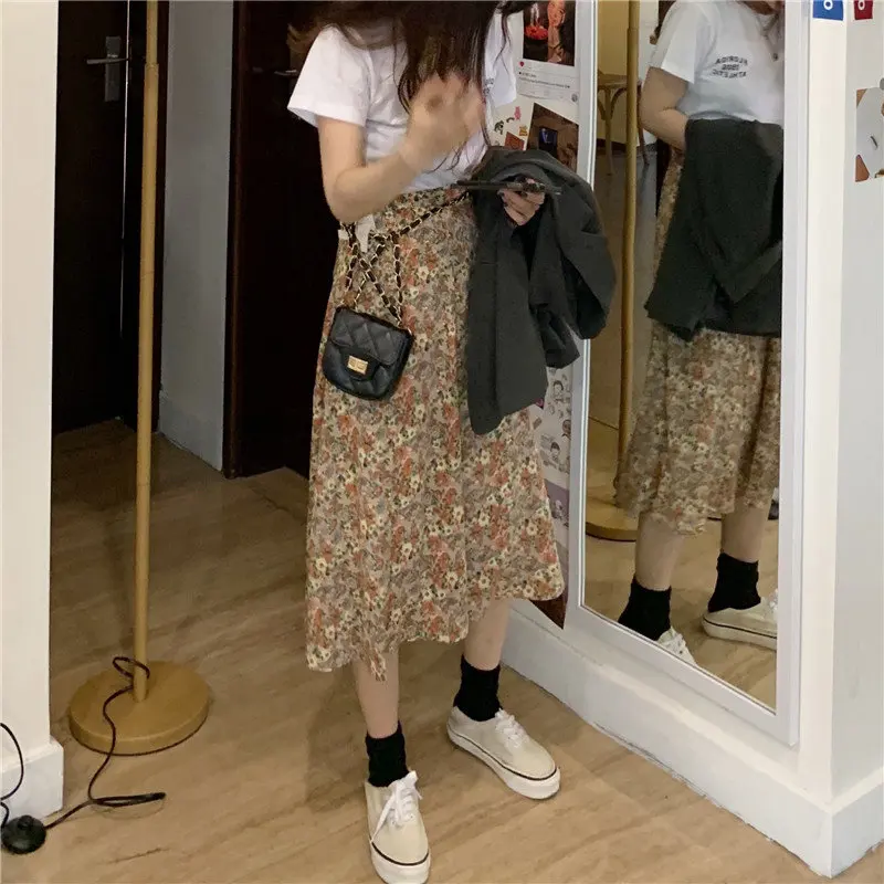 

HziriP Chic Casual High Quality Loose New Women High Waist 2020 Hot Plus Slender Vintage A-Line All Match Retro Long Skirts