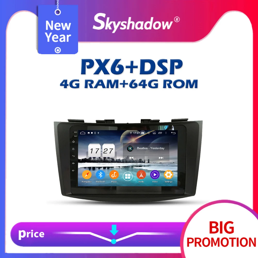Автомобильный DVD плеер 720P PX6 DSP IPS Android 10 0 4 Гб + 64 GPS RDS автомобильное радио wifi Bluetooth 5