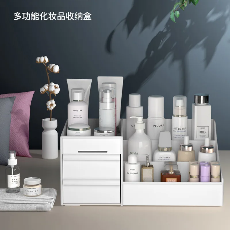 Drawer Cosmetic Storage Box Dormitory Organizing Skin Care Desktop Dresser Facemask Lipstick Shelf Plastic | Дом и сад