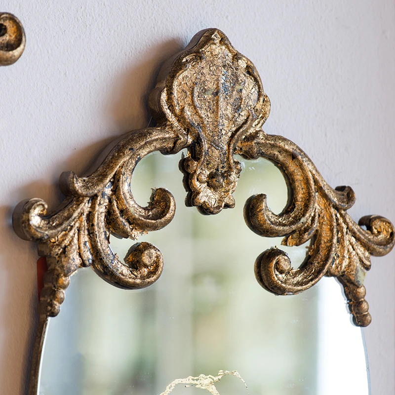 Европейский дворцовый ретро стиль Золотой резной туалетный столик для спальни