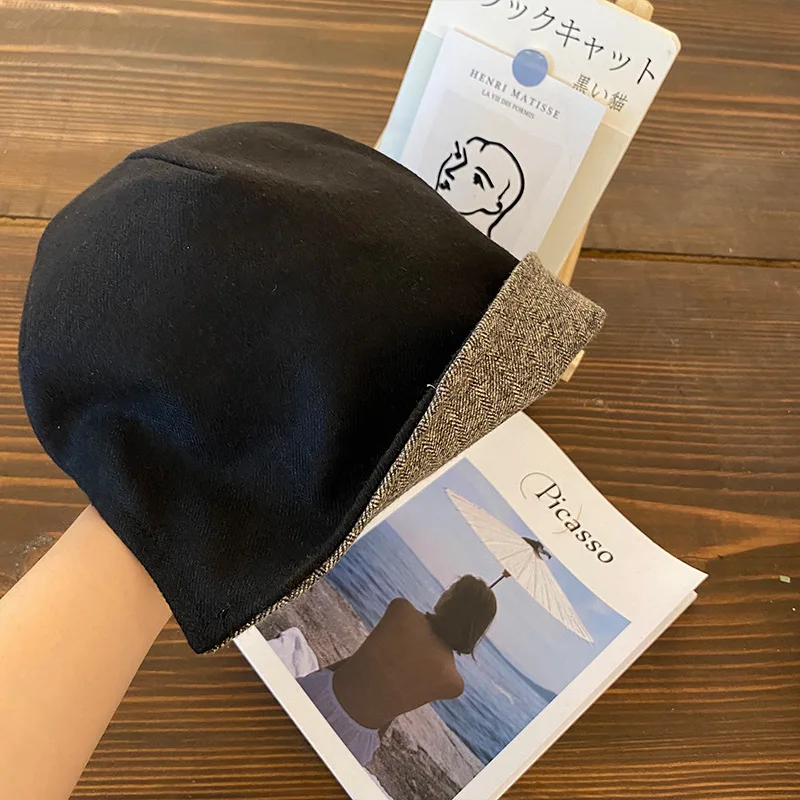2020 new autumn and winter Korean bucket cap women's double basin hat net red beggar woolen fisherman's hat bucket hat womens