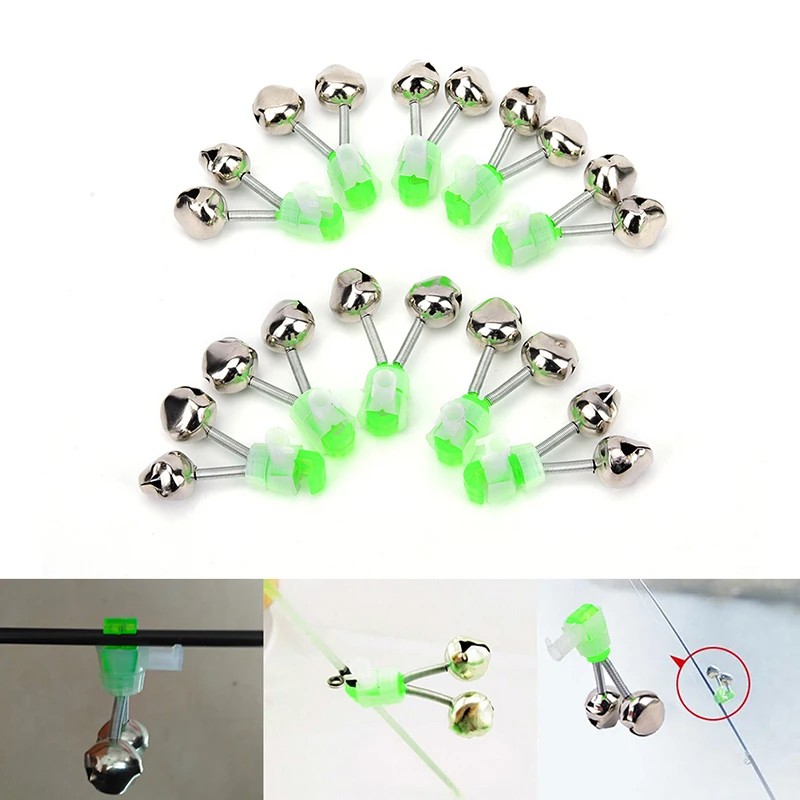 

10pcs luminous bell fish bell alarm double bell fishing rod alarm bell sea pole accessories fishing tackle
