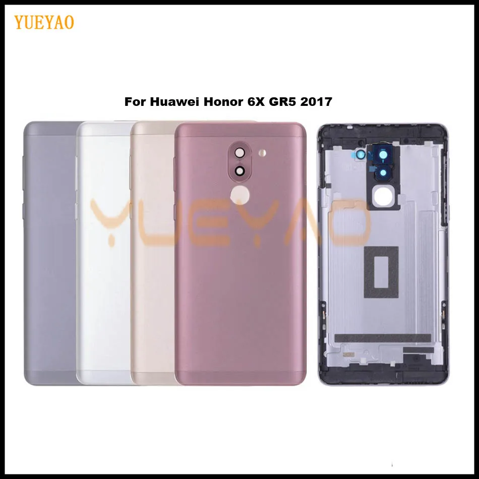 Задний корпус для Huawei Honor 6X задняя крышка батарейного отсека с кнопкой питания и