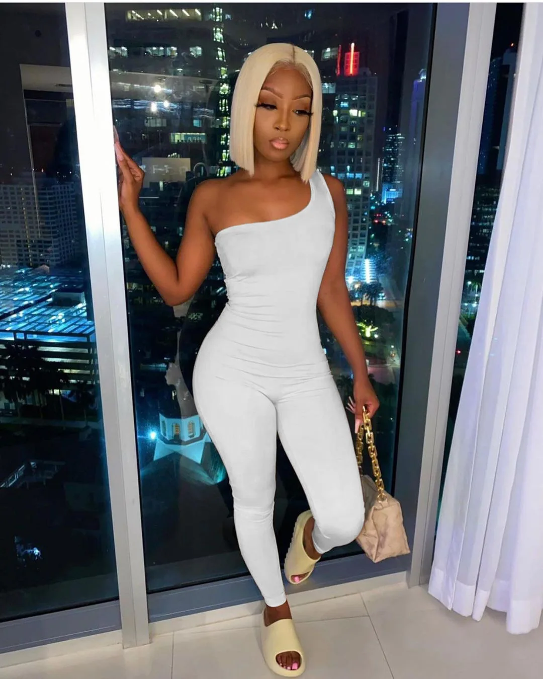 Повседневный однотонный комбинезон для фитнеса женщин 2021 Сексуальная