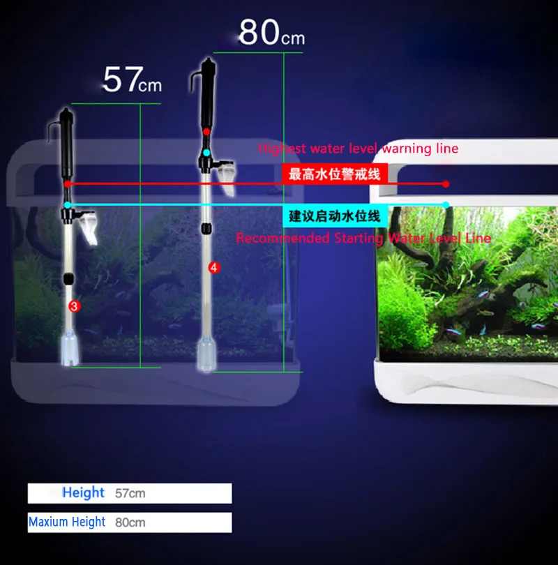 

Electric Aquarium Water Change Pump Cleaning Tools Water Changer Gravel Cleaner Siphon for Fish Tank Water Filter Pump
