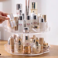 360 degree rotation transparent acrylic cosmetics storage box fashion spin multi function detachable makeup beauty organizer
