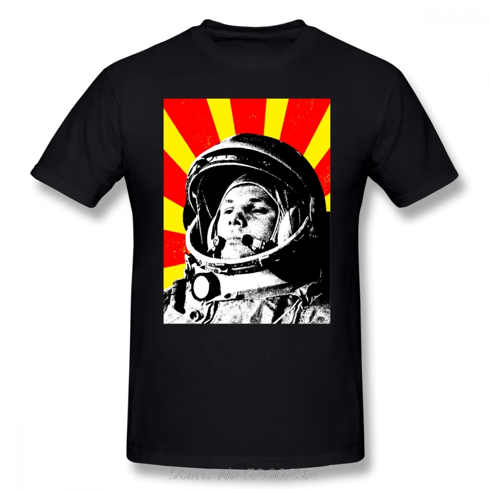 Гагарин футболка первый человек в космосе размера плюс летняя хлопковая