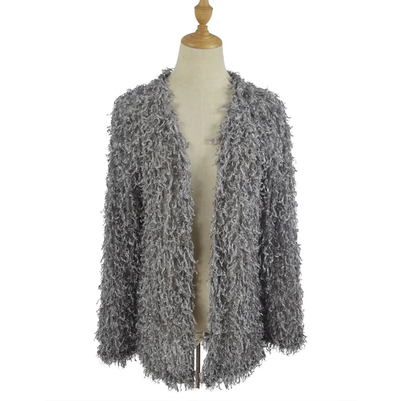 Korean Fashion 2021 Fur Coat Women Women's Autumn Coat Long Sleeve Cardigan Long Plush Coat Luxe Femme Designer Luxury Jacket