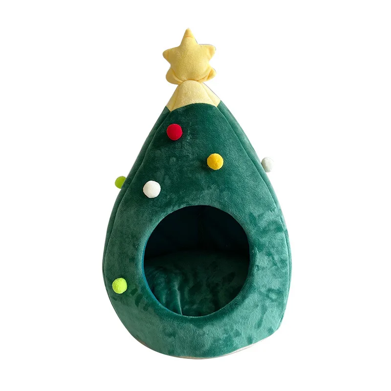 

New Small Christmas Tree Cat Litter Winter Warm Pet Nest Cat Bed House Cat Beds Pet Tent Dog Accessories