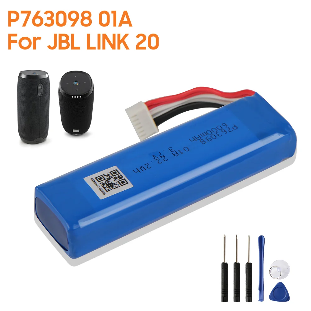 

Original Replacement Battery P763098 01A For JBL Link20 Link 20 Authentic Battery 6000mAh