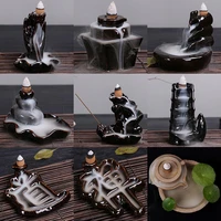 creative style waterfall incense burners ceramic backflow scent tower decoration for living room and bedroom