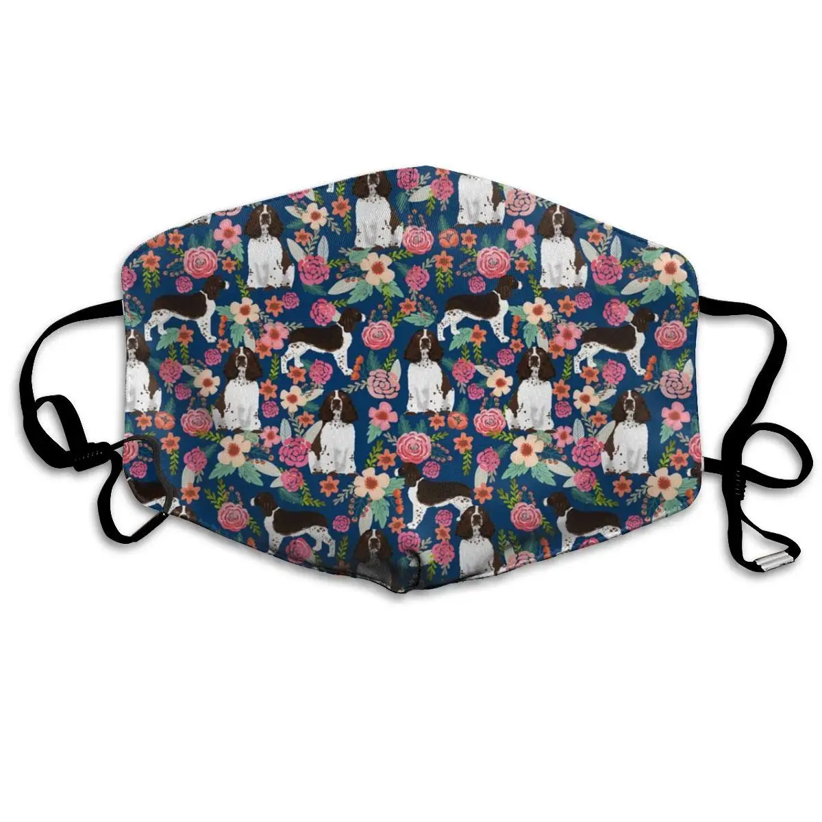 

Дышащая Маска YongColer унисекс, английский Спрингер-спаниель и ретро, с цветочным рисунком, регулируемая заушная петля, защита от пыли и загряз...