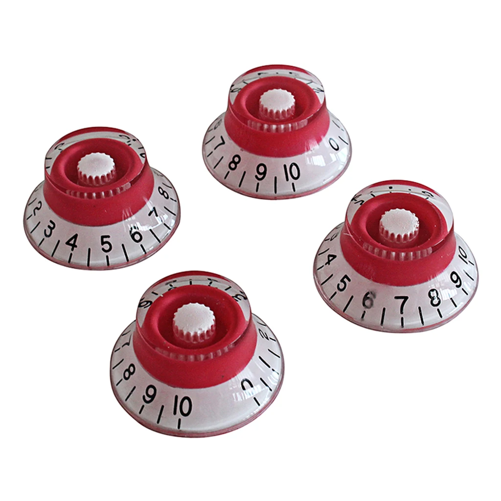 4 PCS Red Control Knobs Volume Tone Buttons For Electric Guitar | Спорт и развлечения