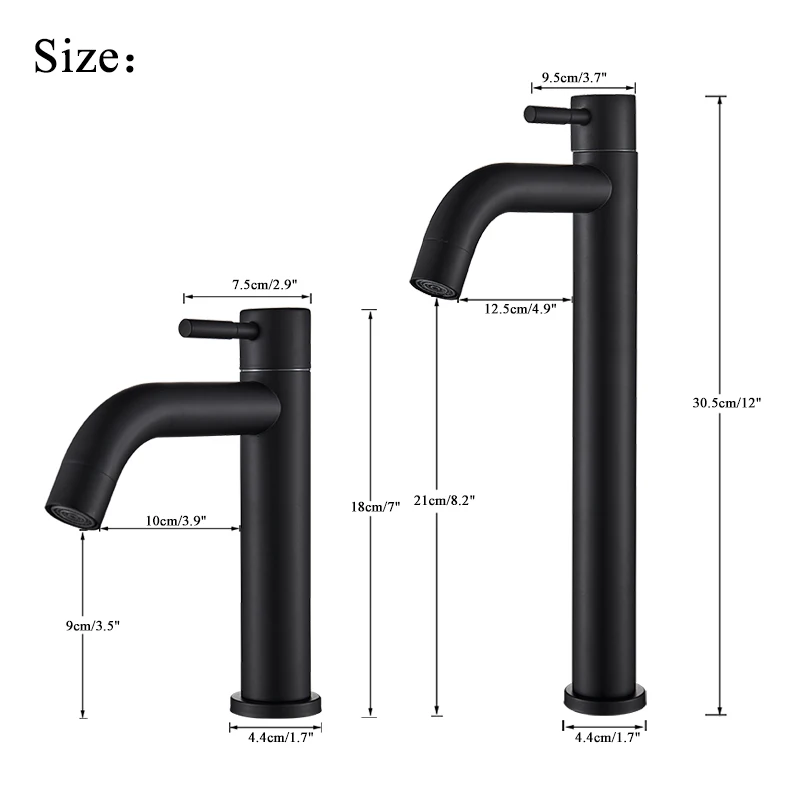 Senlesen Ванная комната бассейна кран матовый черный бортике 304 Нержавеющая сталь