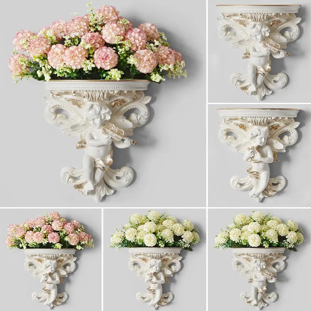 

Flower Pot Plaster Corbel Wall Hanging Flower Pot Angel Shape Crafts Garden Home Decoration