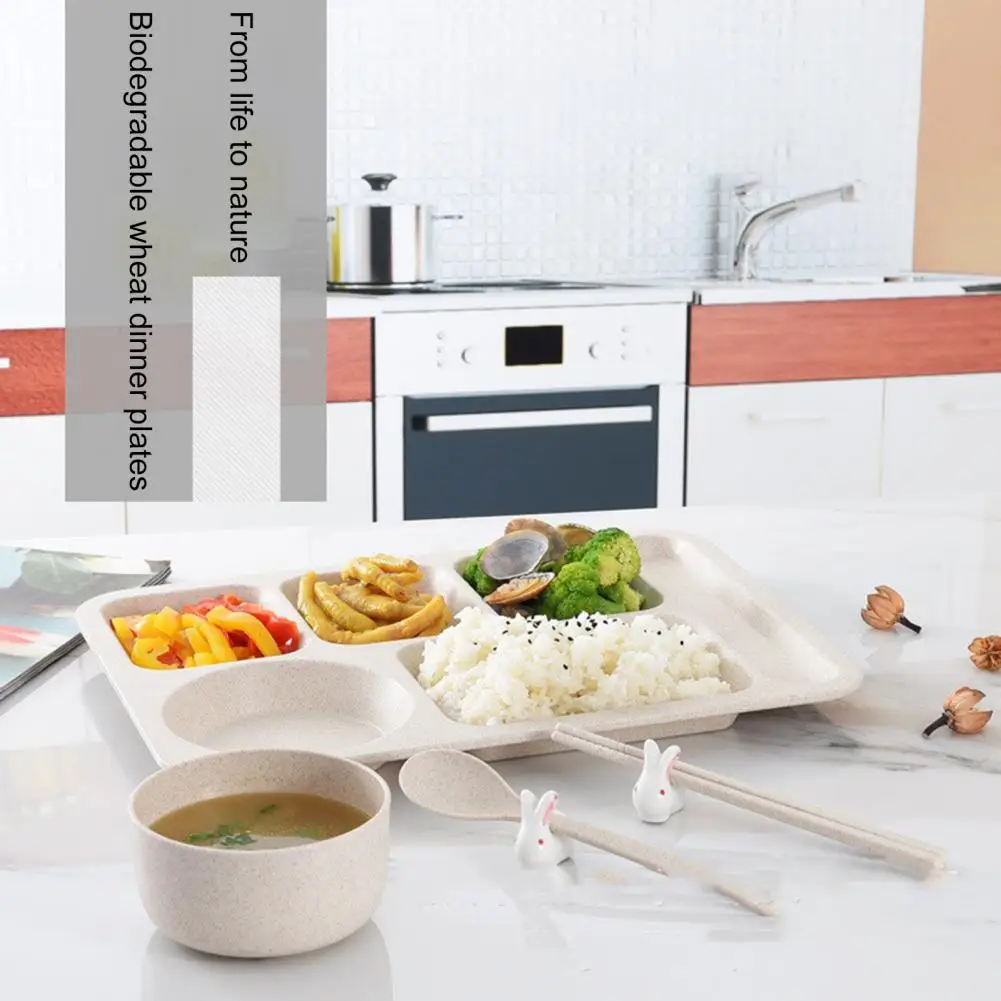 Столовые приборы из искусственной соломы тарелка для фаст-фуда с разделенной