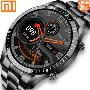 xiaomi luxury brand mens watches steel band fitness watch heart rate blood pressure activity tracker call smart watch for men free global shipping