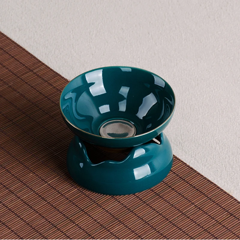 Творческий Фарфор Чай Фильтр Зеленый подглазурного Позолоченные посуда Слива