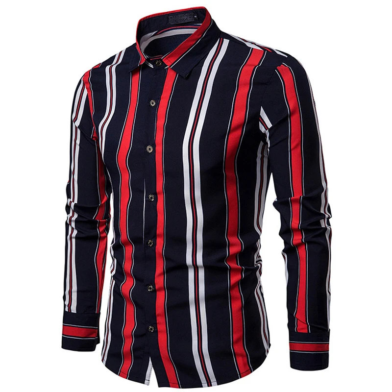 Повседневные однобортные мужские рубашки с длинным рукавом оптовая продажа