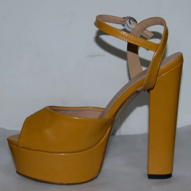 

SHOFOO shoes,Beautiful fashion women's shoes, patent leather, about 14.5cm high-heeled sandals, women's sandals. SIZE:34-45