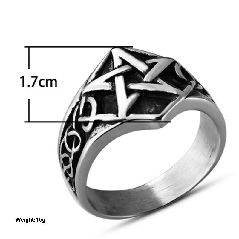 Винтажное кольцо с пентаграммой для мужчин геометрические кольца викингов в