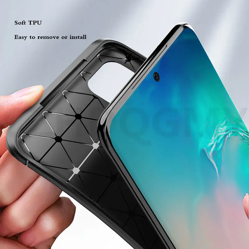 Billig 100 Teile/los Dünne Kohlenstoff Faser Textur Weiche Zurück Telefon Fall Für Samsung Galaxy S20 Plus S20 Ultra S20 FE Fan Edition