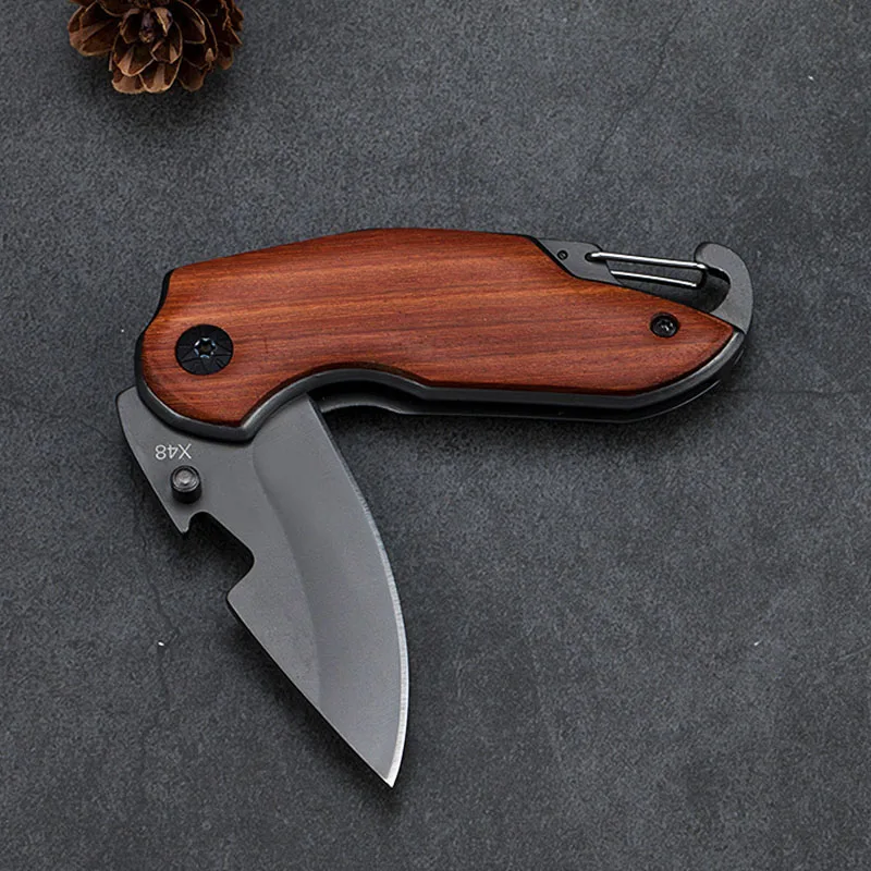 

7CR15MOV Blade Knives Survival Knife Military Folding Knife Wood Handle Pocket Hunting Tactical Knives Camping Outdoor EDC Tools