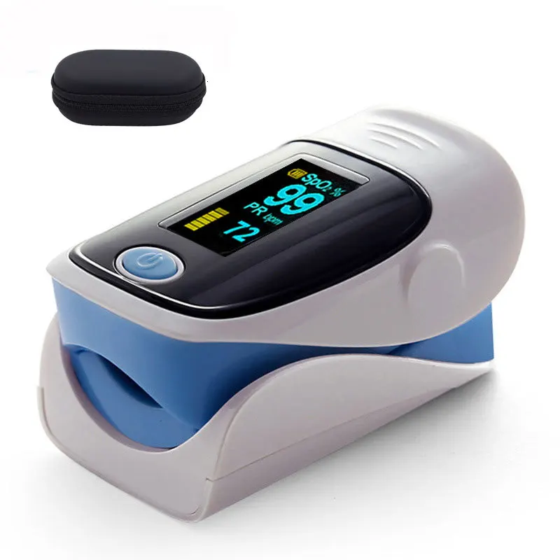 blue with case JianYouCare цифровой Пальчиковый Пульсоксиметр OLED медицинский pulsioximetro SPO2 oximetro de dedo измеритель насыщения крови кислородом и чехол - Цвет: blue with case