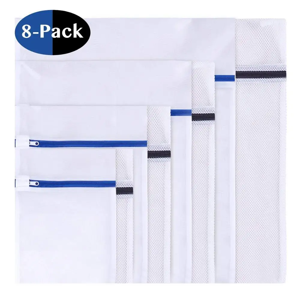8 размеров, белые грубые сетчатые мешки для стирки стиральных машин, нижнее белье, современный полиэфирный мешок для стирки от AliExpress WW