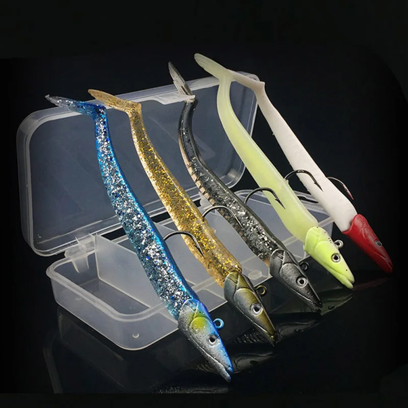 

5pcs Soft Lure Set 12cm 22g Fish Hook Simulation Artificial Bait Fake Baits Fishing Tackle Accessories