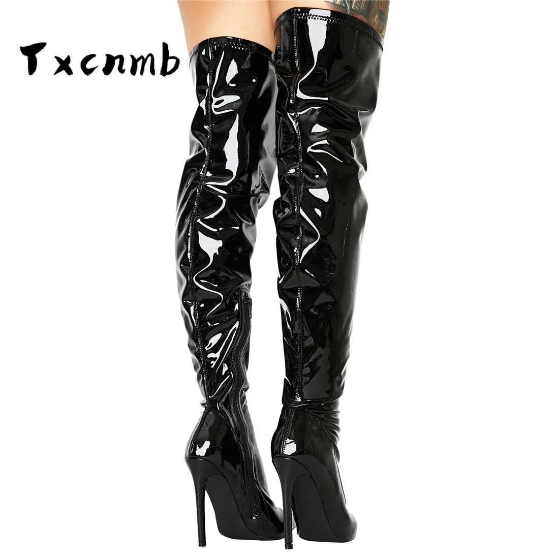 

TXCNMB 2020 Genuine leather over the knee Boots For Women Side High Heels Boots Boots Fashion Wedding Lady Slim Long Shoes Woman
