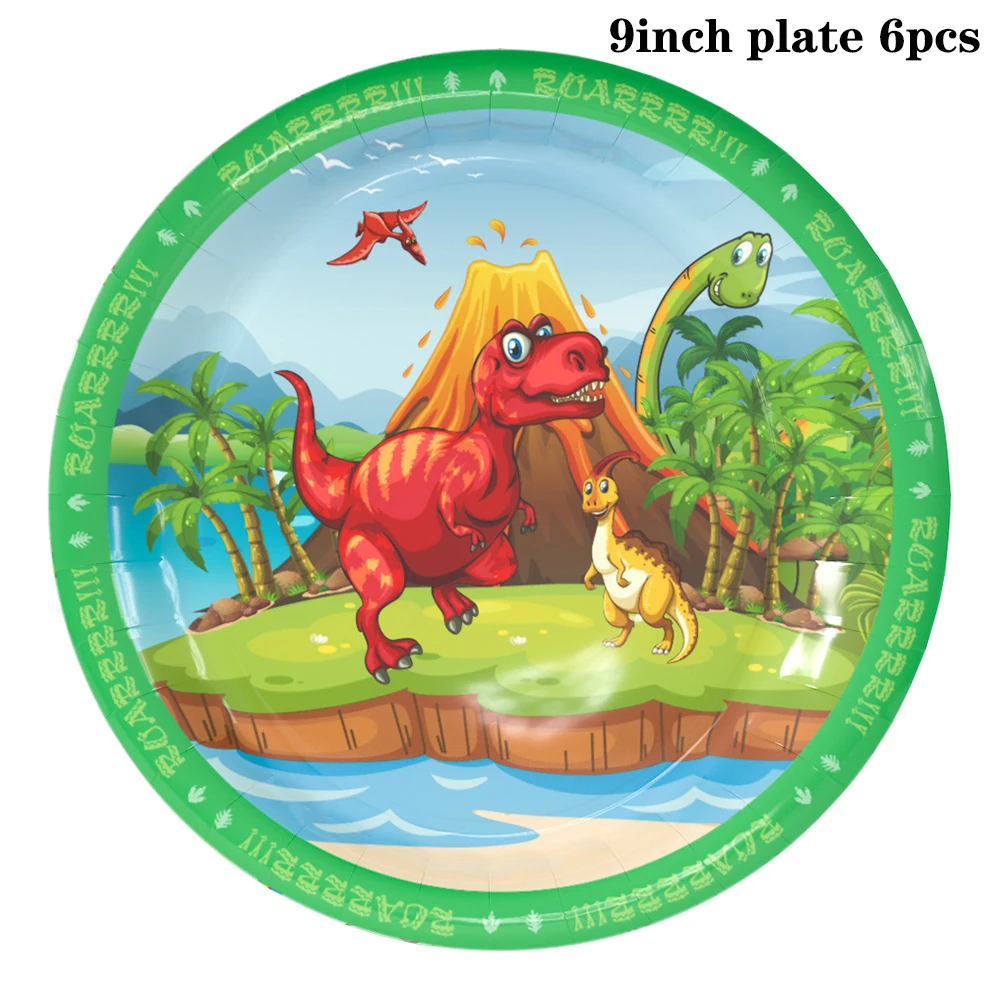 Игр тема джунгли вечерние бумага с динозаврами кружки тарелки салфетки baby shower