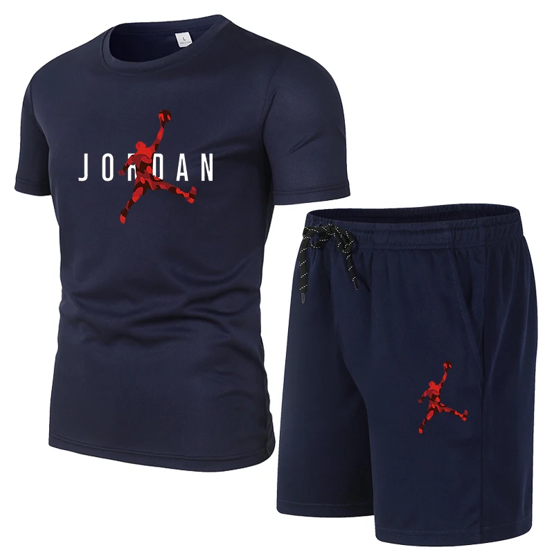 

2021 Popular New Cotton Men's T-Shirt + Sports Shorts Sets Jordan-23 Summer High Quality Cotton T-Shirt Sports Running Sets