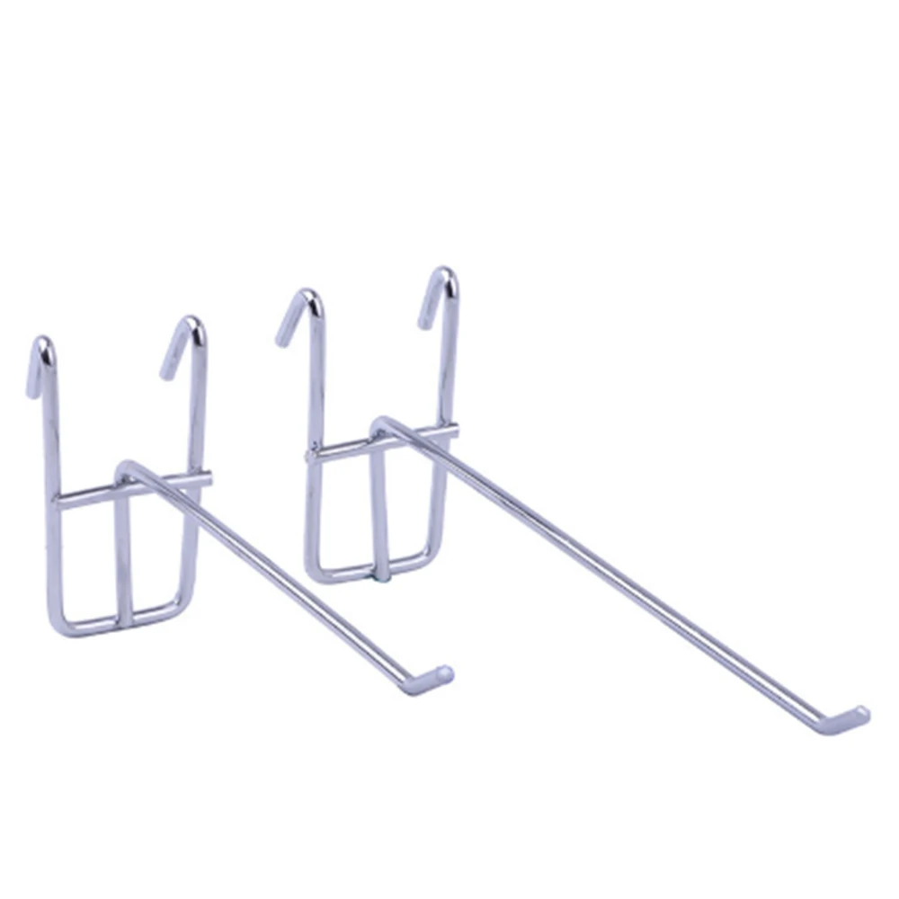

10pcs Cold-rolled Steel Pegboard Hooks 100/150/200/250/300mm Hook Length 3.5mm Rod Dia. Display Hooks for Supermarket Or Store