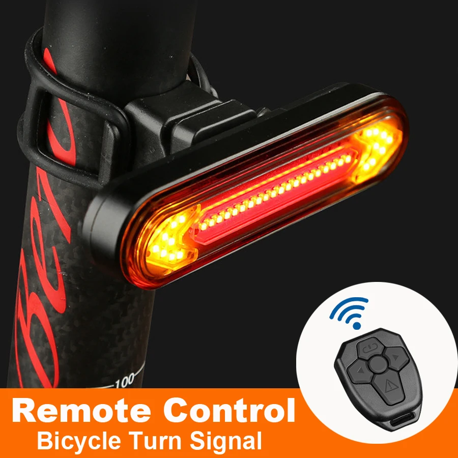 

NEWBOLER Bike Tail Light Turn Signals USB Rechargeable LED Safety Warning Bicycle Rear Lights Wireless Remote Control Waterproof