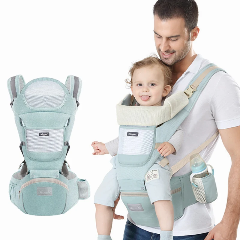 

Ergonomic Baby Backpacks & Carriers Cushion Front Sitting Kangaroo Wrap Sling for Baby Travel Multifunction Infant Carrier 0-48M