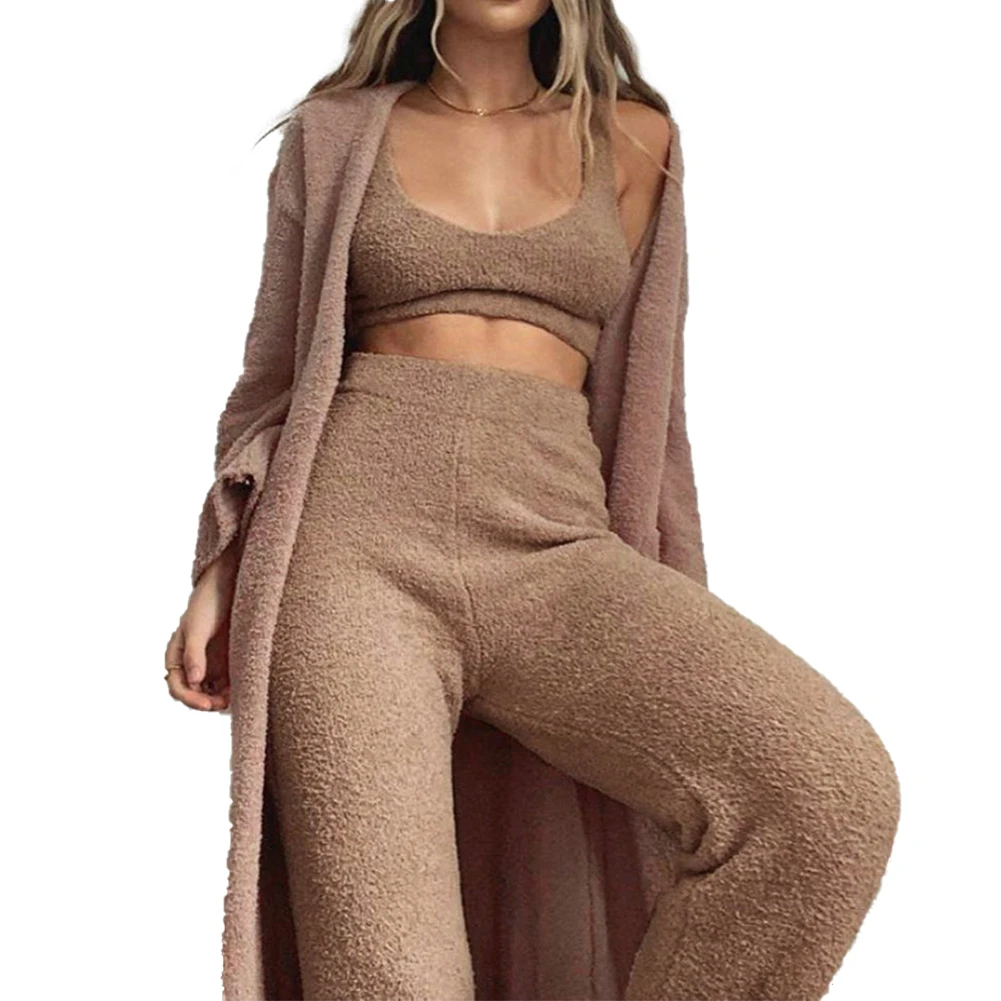 Осень-зима 2020 комплект из двух предметов с мехом сексуальный укороченный топ