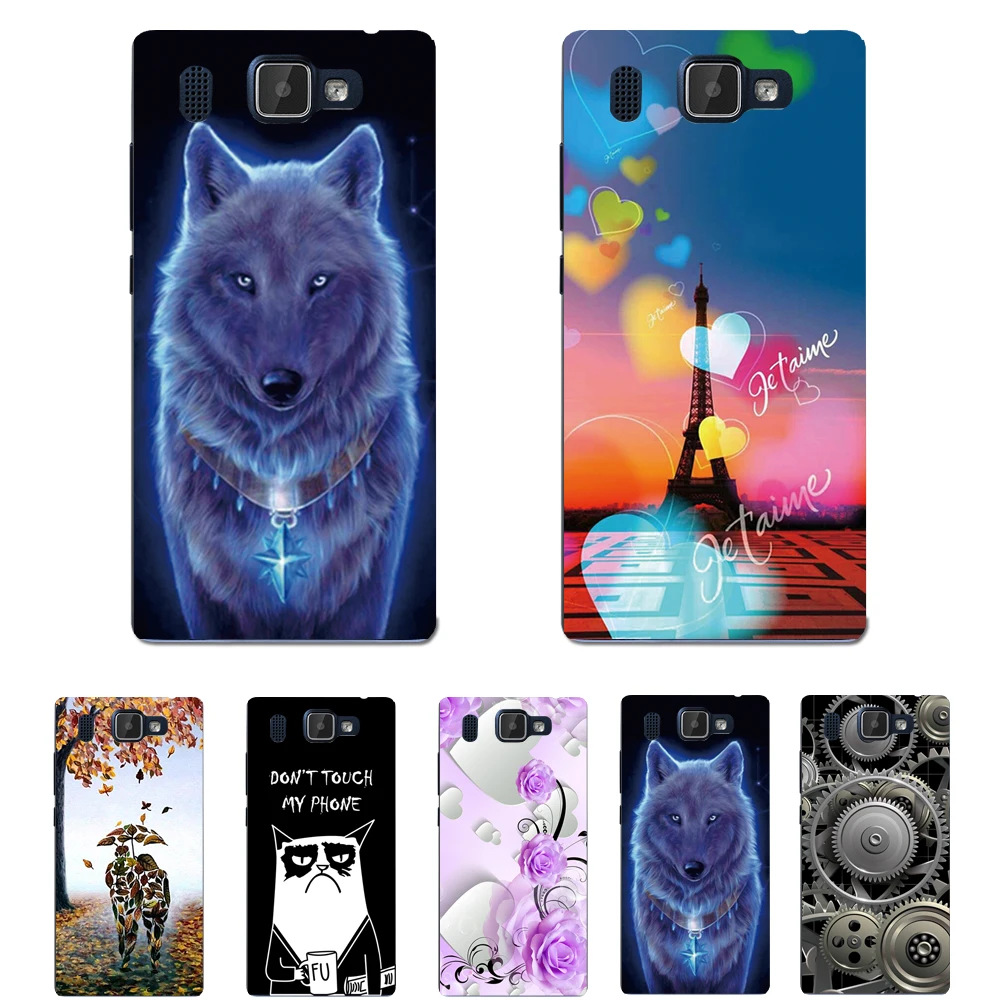 Romantic Leaf Lovers Art Pattern Back Case Cover For Prestigio Grace Q5 PSP5506DUO Shell Bag Housing Gift | Мобильные телефоны и