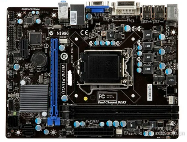 

Оригинальная материнская плата DDR3 LGA 1155 H61, б/у материнская плата для настольного компьютера