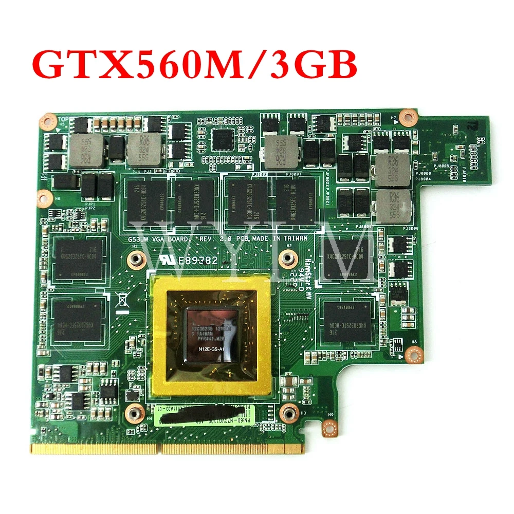 G53JW_MXM N12E GS A1 GTX560M 3 ГБ для ASUS G53SW G53SX G73JW G73SW Laptopo VGA графическая плата