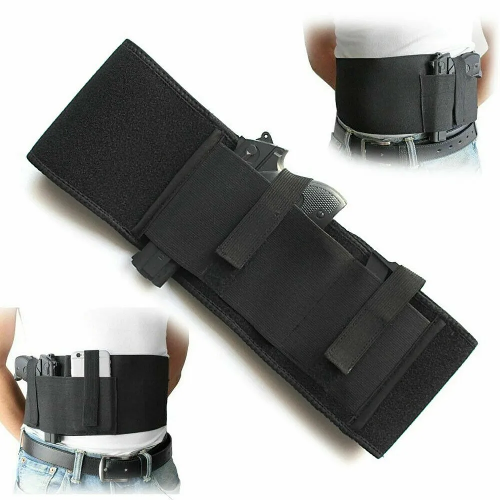 Left Right General Version Belly Band Holster  Waist Under Coat Hidden Belt Breathable Hight Elastic Neoprene Strap 40 Inches