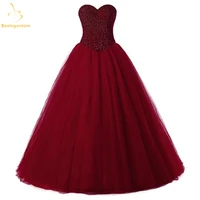 bealegantom 2021 new wine red ball gown quinceanera dresses beaded lace up debutante sweet 16 dress vestidos de 15 anos qa1546