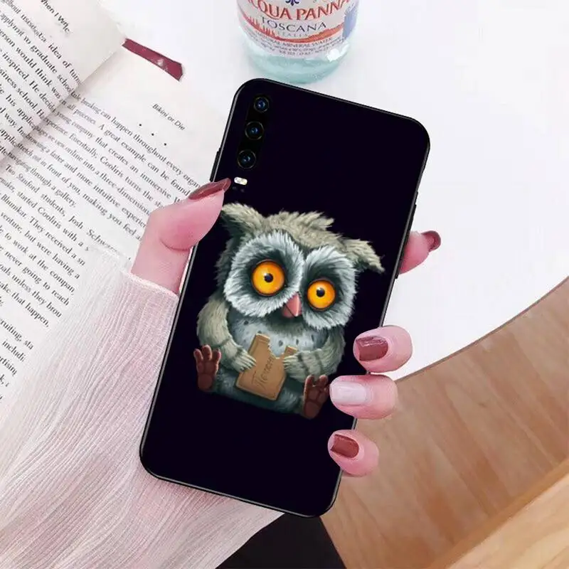 NBDRUICAI милый чехол с изображением совы черный мягкий для телефона Huawei Honor 20 10 9 8 8x 8c